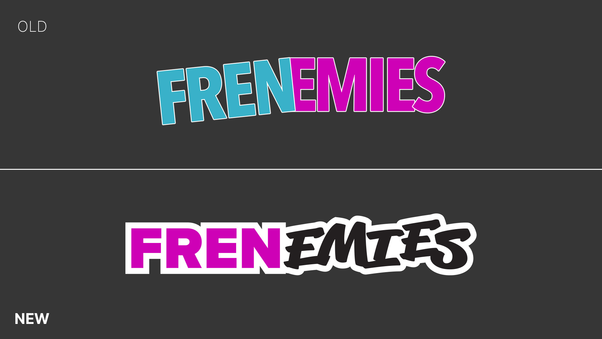 A comparison of Frenemies' old and new logo